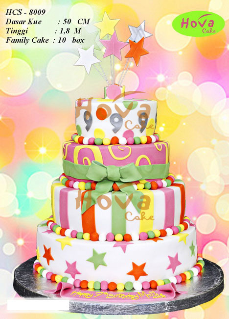 Candy Stripes Cake untuk Sweet 17th Birthday Cake