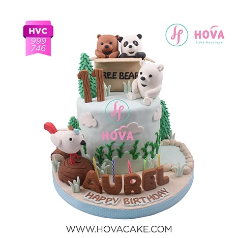 Birthday Cake Panda & Bear untuk Children Birthday Cake