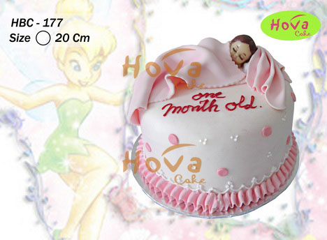 Pink Sleeping Baby Cake untuk Baby Birthday Cake