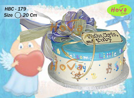 Blue Ribbon Baby Cake untuk Baby Birthday Cake
