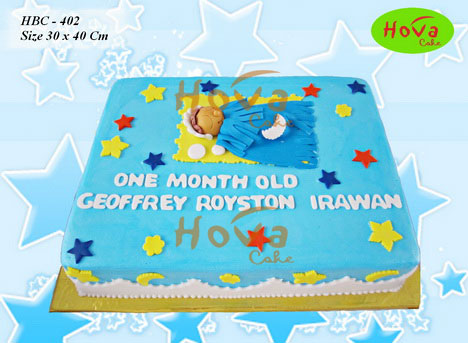 Blue Colored Baby Cake untuk Baby Birthday Cake