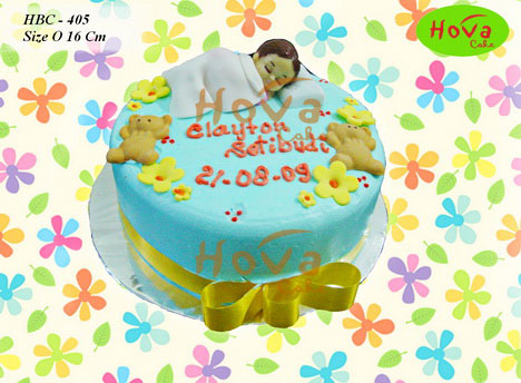 Teddy Bear Themed Baby Cake untuk Baby Birthday Cake