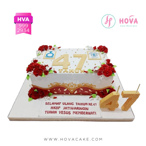 Birthday Cake Elegant with Red Rose untuk Birthday Cake for Adult