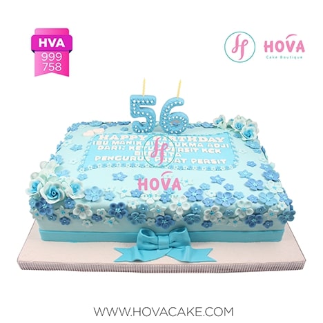 Kue Ulang Tahun Bunga Biru untuk Birthday Cake for Adult