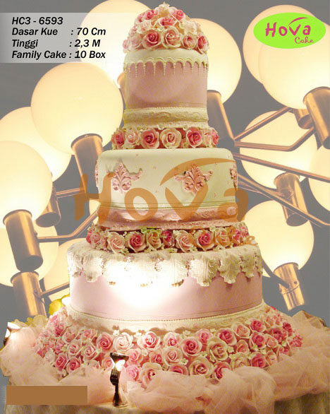 Flower Garden Wedding Cake untuk 3 Tiered Wedding Cake