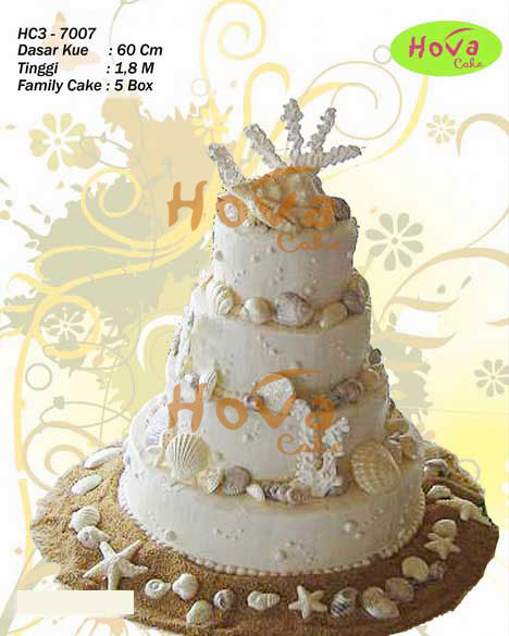 Deep Sea Styled Wedding Cake untuk 3 Tiered Wedding Cake