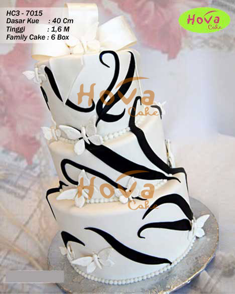 Simple Art Themed Wedding Cake untuk 3 Tiered Wedding Cake