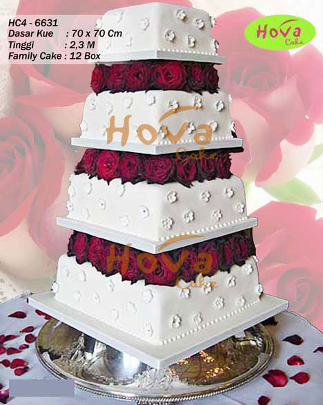 4 Tiers Wedding Cake untuk 4 Tiered Wedding Cake