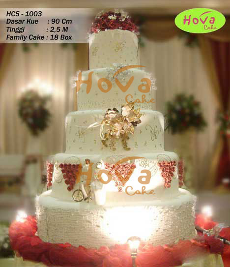 5 Tiers Wedding Cake untuk 5 Tiered Wedding Cake