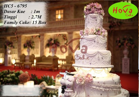 Wedding Cake elegant untuk 5 Tiered Wedding Cake