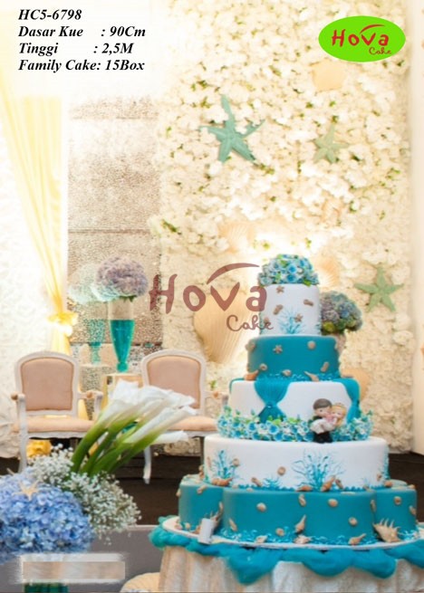 Blue Wedding Cake untuk 5 Tiered Wedding Cake