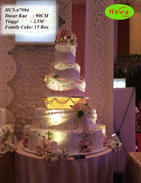 Wedding Cake with lamp Acrylic untuk 5 Tiered Wedding Cake