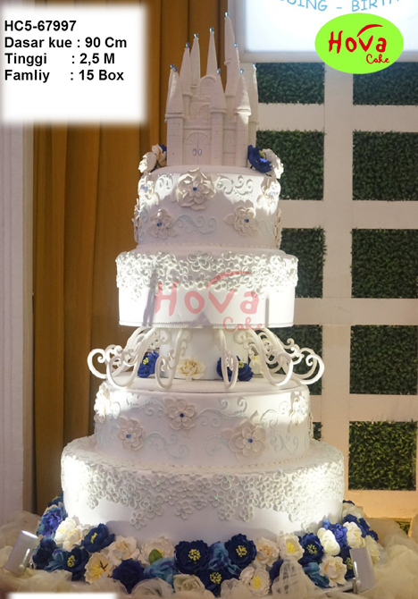 Wedding Cake Elegant Castle untuk 5 Tiered Wedding Cake