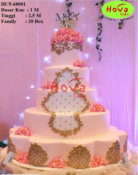 Pastel Wedding Cake untuk 5 Tiered Wedding Cake