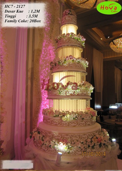 Wedding Cake With Acrilic Lamp untuk 7 Tiered Wedding Cake