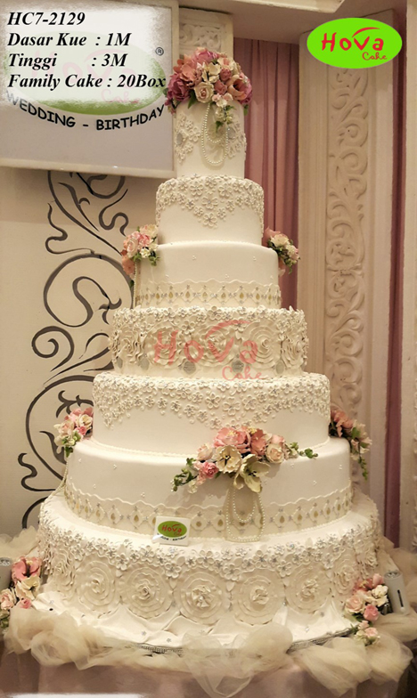 Classic Lace 3D Wedding Cake untuk 7 Tiered Wedding Cake