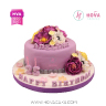 Koleksi kue : Birthday Cake Purple Flowers