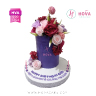 Koleksi kue : Birthday Cake Purple Elegant with Roses