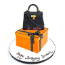 Koleksi kue : Birthday Cake Hermes Bag & Box
