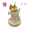 Koleksi kue : Birthday Cake Gold Elegant with Decor