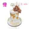 Koleksi kue : Birthday Cake Gold Flowers Luxury