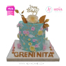 Koleksi kue : Birthday Cake Luxury with Flowers Topper