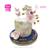 Koleksi kue : Birthday Cake Elegant with Butterfly Topper