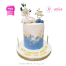 Koleksi kue : Birthday Cake Elegant Blue&White