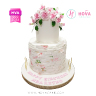 Koleksi kue : Birthday Cake Pink Flowers 2tier