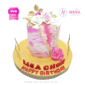 Koleksi kue : Birthday Cake Elegant Pink Floral