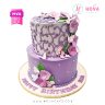Koleksi kue : Birthday Cake Purple Flowers 2 Tier
