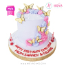 Koleksi kue : Birthday Cake Blue&Pink Flowers