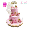 Koleksi kue : Birthday Cake Pink Floral 2 Tier