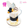 Koleksi kue : Birthday Cake Elegant Black & Gold