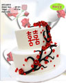 Koleksi kue : Shuang Xi - Double Happiness Two Tiered Wedding Cake