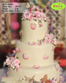 Koleksi kue : Pink Flower Garden Wedding Cake