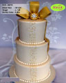 Koleksi kue : Golden Ribboned Wedding Cake