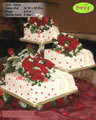 Koleksi kue : Three Tops Three Tiered Love Themed Wedding Cake