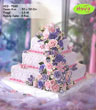 Koleksi kue : Violet and Pink Flower Suite Themed Wedding Cake