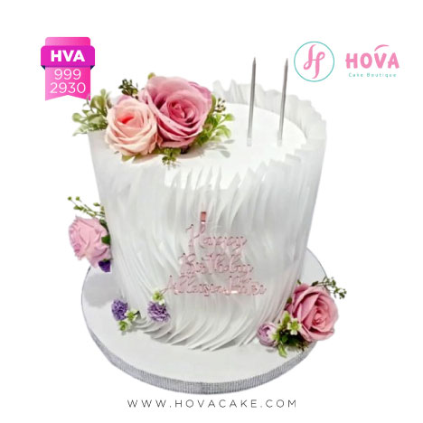 Birthday Cake Elegant with Flowers untuk Birthday Cake for Adult