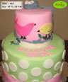Koleksi kue : Pink and Yellow Chicks Themed Baby Cake